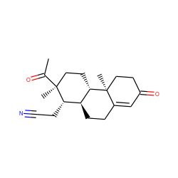 CC(=O)[C@@]1(C)CC[C@H]2[C@@H](CCC3=CC(=O)CC[C@@]32C)[C@@H]1CC#N ZINC000036470361