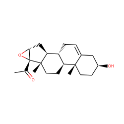 CC(=O)[C@@]12O[C@@H]1C[C@H]1[C@@H]3CC=C4C[C@@H](O)CC[C@]4(C)[C@H]3CC[C@@]12C ZINC000003982450