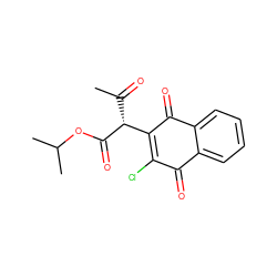 CC(=O)[C@@H](C(=O)OC(C)C)C1=C(Cl)C(=O)c2ccccc2C1=O ZINC000005963051