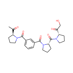 CC(=O)[C@@H]1CCCN1C(=O)c1cccc(C(=O)N2CCC[C@H]2C(=O)N2CCC[C@H]2C(=O)CO)c1 ZINC000013528112