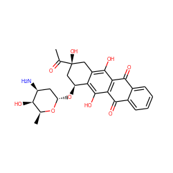 CC(=O)[C@]1(O)Cc2c(O)c3c(c(O)c2[C@@H](O[C@H]2C[C@H](N)[C@H](O)[C@H](C)O2)C1)C(=O)c1ccccc1C3=O ZINC000003920266