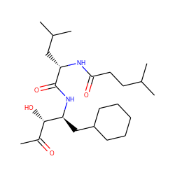 CC(=O)[C@H](O)[C@H](CC1CCCCC1)NC(=O)[C@H](CC(C)C)NC(=O)CCC(C)C ZINC000013488661