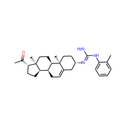 CC(=O)[C@H]1CC[C@@H]2[C@@H]3CC=C4C[C@@H](/N=C(\N)Nc5ccccc5C)CC[C@]4(C)[C@@H]3CC[C@]12C ZINC000026490679