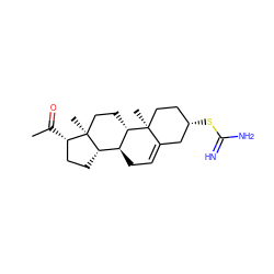 CC(=O)[C@H]1CC[C@H]2[C@@H]3CC=C4C[C@@H](SC(=N)N)CC[C@]4(C)[C@H]3CC[C@]12C ZINC000118917656