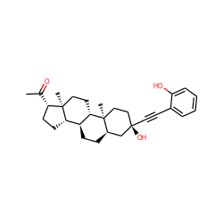 CC(=O)[C@H]1CC[C@H]2[C@@H]3CC[C@@H]4C[C@@](O)(C#Cc5ccccc5O)CC[C@]4(C)[C@H]3CC[C@]12C ZINC000013760848