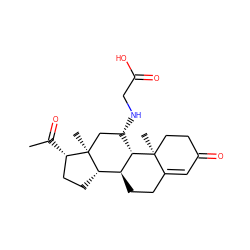 CC(=O)[C@H]1CC[C@H]2[C@@H]3CCC4=CC(=O)CC[C@]4(C)[C@H]3[C@@H](NCC(=O)O)C[C@]12C ZINC000096286222