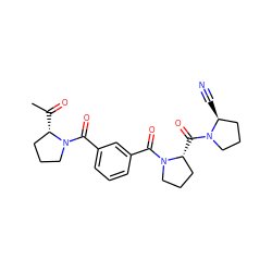 CC(=O)[C@H]1CCCN1C(=O)c1cccc(C(=O)N2CCC[C@H]2C(=O)N2CCC[C@@H]2C#N)c1 ZINC000027518847