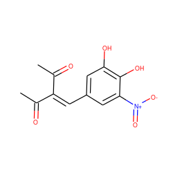 CC(=O)C(=Cc1cc(O)c(O)c([N+](=O)[O-])c1)C(C)=O ZINC000035645588