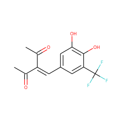 CC(=O)C(=Cc1cc(O)c(O)c(C(F)(F)F)c1)C(C)=O ZINC000027899391