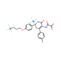 CC(=O)C(=O)NC1=C(c2ccc(C)cc2)C[C@](c2ccc(OCCCC(F)(F)F)cc2)(C(F)(F)F)NC1=O ZINC001772631271