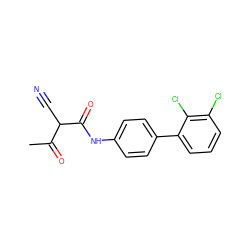 CC(=O)C(C#N)C(=O)Nc1ccc(-c2cccc(Cl)c2Cl)cc1 ZINC000100420312