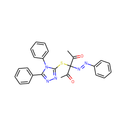 CC(=O)C(N=Nc1ccccc1)(Sc1nnc(-c2ccccc2)n1-c1ccccc1)C(C)=O ZINC000252626652