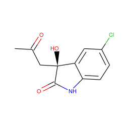 CC(=O)C[C@@]1(O)C(=O)Nc2ccc(Cl)cc21 ZINC000009319511