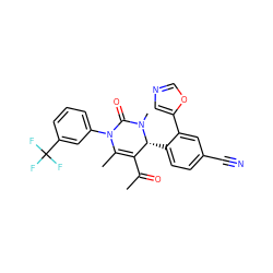 CC(=O)C1=C(C)N(c2cccc(C(F)(F)F)c2)C(=O)N(C)[C@@H]1c1ccc(C#N)cc1-c1cnco1 ZINC001772636057