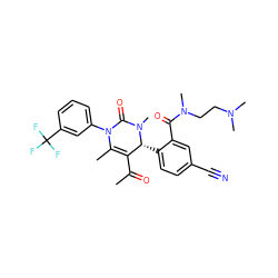 CC(=O)C1=C(C)N(c2cccc(C(F)(F)F)c2)C(=O)N(C)[C@@H]1c1ccc(C#N)cc1C(=O)N(C)CCN(C)C ZINC001772618880