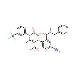 CC(=O)C1=C(C)N(c2cccc(C(F)(F)F)c2)C(=O)N(C)[C@@H]1c1ccc(C#N)cc1C(=O)N(C)Cc1ccncc1 ZINC001772588975