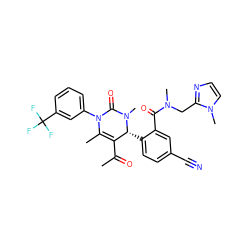 CC(=O)C1=C(C)N(c2cccc(C(F)(F)F)c2)C(=O)N(C)[C@@H]1c1ccc(C#N)cc1C(=O)N(C)Cc1nccn1C ZINC001772601962