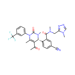 CC(=O)C1=C(C)N(c2cccc(C(F)(F)F)c2)C(=O)N(C)[C@@H]1c1ccc(C#N)cc1C(=O)N(C)Cc1nncn1C ZINC001772655610