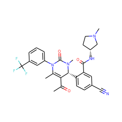 CC(=O)C1=C(C)N(c2cccc(C(F)(F)F)c2)C(=O)N(C)[C@@H]1c1ccc(C#N)cc1C(=O)N[C@@H]1CCN(C)C1 ZINC001772620274