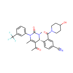 CC(=O)C1=C(C)N(c2cccc(C(F)(F)F)c2)C(=O)N(C)[C@@H]1c1ccc(C#N)cc1C(=O)N1CCC(O)CC1 ZINC001772616301