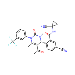 CC(=O)C1=C(C)N(c2cccc(C(F)(F)F)c2)C(=O)N(C)[C@@H]1c1ccc(C#N)cc1C(=O)NC1(C#N)CC1 ZINC001772635464