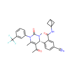 CC(=O)C1=C(C)N(c2cccc(C(F)(F)F)c2)C(=O)N(C)[C@@H]1c1ccc(C#N)cc1C(=O)NC12CC(C1)C2 ZINC001772585768