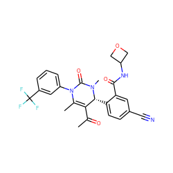 CC(=O)C1=C(C)N(c2cccc(C(F)(F)F)c2)C(=O)N(C)[C@@H]1c1ccc(C#N)cc1C(=O)NC1COC1 ZINC001772590090