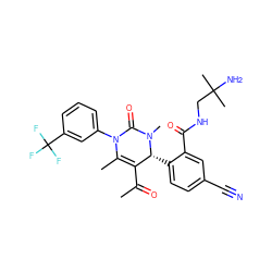 CC(=O)C1=C(C)N(c2cccc(C(F)(F)F)c2)C(=O)N(C)[C@@H]1c1ccc(C#N)cc1C(=O)NCC(C)(C)N ZINC001772653104