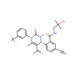 CC(=O)C1=C(C)N(c2cccc(C(F)(F)F)c2)C(=O)N(C)[C@@H]1c1ccc(C#N)cc1C(=O)NCC(C)(C)O ZINC001772609686