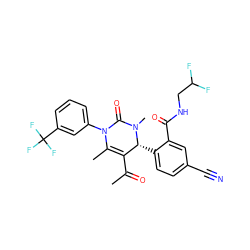 CC(=O)C1=C(C)N(c2cccc(C(F)(F)F)c2)C(=O)N(C)[C@@H]1c1ccc(C#N)cc1C(=O)NCC(F)F ZINC001772637855