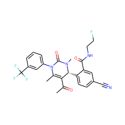 CC(=O)C1=C(C)N(c2cccc(C(F)(F)F)c2)C(=O)N(C)[C@@H]1c1ccc(C#N)cc1C(=O)NCCF ZINC001772654846