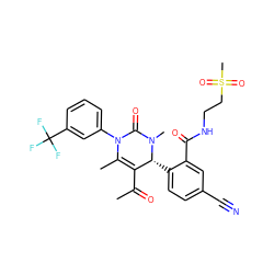 CC(=O)C1=C(C)N(c2cccc(C(F)(F)F)c2)C(=O)N(C)[C@@H]1c1ccc(C#N)cc1C(=O)NCCS(C)(=O)=O ZINC001772632813