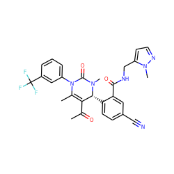 CC(=O)C1=C(C)N(c2cccc(C(F)(F)F)c2)C(=O)N(C)[C@@H]1c1ccc(C#N)cc1C(=O)NCc1ccnn1C ZINC001772652102