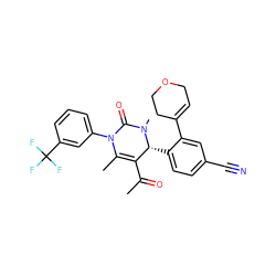 CC(=O)C1=C(C)N(c2cccc(C(F)(F)F)c2)C(=O)N(C)[C@@H]1c1ccc(C#N)cc1C1=CCOCC1 ZINC001772592754