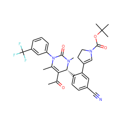 CC(=O)C1=C(C)N(c2cccc(C(F)(F)F)c2)C(=O)N(C)[C@@H]1c1ccc(C#N)cc1C1=CN(C(=O)OC(C)(C)C)CC1 ZINC001772642457