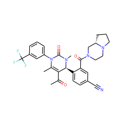 CC(=O)C1=C(C)N(c2cccc(C(F)(F)F)c2)C(=O)N(C)[C@H]1c1ccc(C#N)cc1C(=O)N1CCN2CCC[C@H]2C1 ZINC001772622224