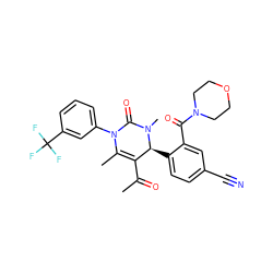 CC(=O)C1=C(C)N(c2cccc(C(F)(F)F)c2)C(=O)N(C)[C@H]1c1ccc(C#N)cc1C(=O)N1CCOCC1 ZINC001772644838