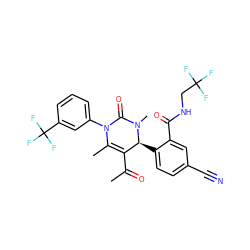 CC(=O)C1=C(C)N(c2cccc(C(F)(F)F)c2)C(=O)N(C)[C@H]1c1ccc(C#N)cc1C(=O)NCC(F)(F)F ZINC001772645011