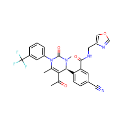 CC(=O)C1=C(C)N(c2cccc(C(F)(F)F)c2)C(=O)N(C)[C@H]1c1ccc(C#N)cc1C(=O)NCc1cocn1 ZINC001772652083