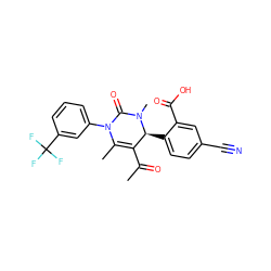 CC(=O)C1=C(C)N(c2cccc(C(F)(F)F)c2)C(=O)N(C)[C@H]1c1ccc(C#N)cc1C(=O)O ZINC001772649205