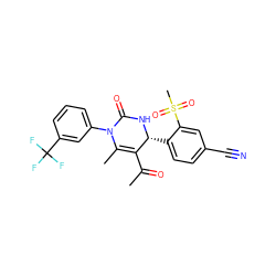 CC(=O)C1=C(C)N(c2cccc(C(F)(F)F)c2)C(=O)N[C@@H]1c1ccc(C#N)cc1S(C)(=O)=O ZINC000113172700