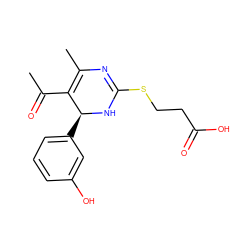 CC(=O)C1=C(C)N=C(SCCC(=O)O)N[C@H]1c1cccc(O)c1 ZINC000098084775