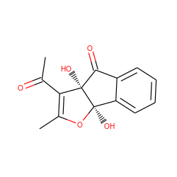 CC(=O)C1=C(C)O[C@]2(O)c3ccccc3C(=O)[C@]12O ZINC000000507881