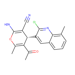 CC(=O)C1=C(C)OC(N)=C(C#N)[C@@H]1c1cc2cccc(C)c2nc1Cl ZINC000000883050