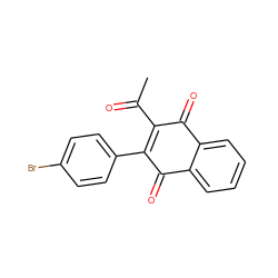 CC(=O)C1=C(c2ccc(Br)cc2)C(=O)c2ccccc2C1=O ZINC000000779661