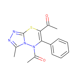 CC(=O)C1=C(c2ccccc2)N(C(C)=O)n2c(C)nnc2S1 ZINC000004717307