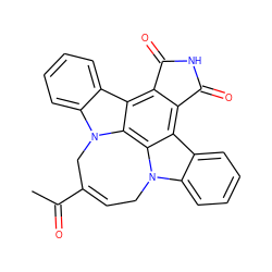 CC(=O)C1=CCn2c3ccccc3c3c4c(c5c6ccccc6n(c5c32)C1)C(=O)NC4=O ZINC000042989957