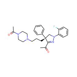 CC(=O)C1=NN(c2ccccc2F)C[C@@]1(CCCN1CCN(C(C)=O)CC1)c1ccccc1 ZINC000028953503