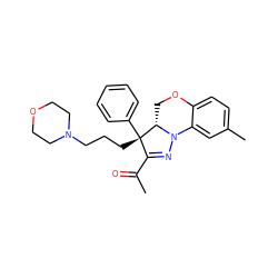 CC(=O)C1=NN2c3cc(C)ccc3OC[C@H]2[C@@]1(CCCN1CCOCC1)c1ccccc1 ZINC000028951408