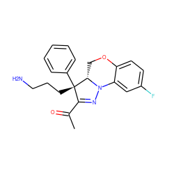 CC(=O)C1=NN2c3cc(F)ccc3OC[C@H]2[C@@]1(CCCN)c1ccccc1 ZINC000028951413